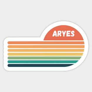 ARYES retro rainbow Sticker